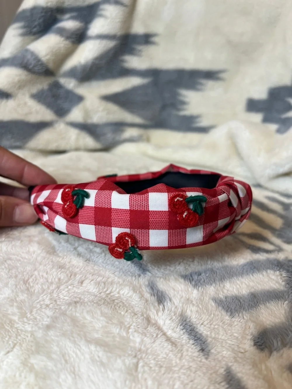 🍒Embroidered Cherry Knot Headband🍒